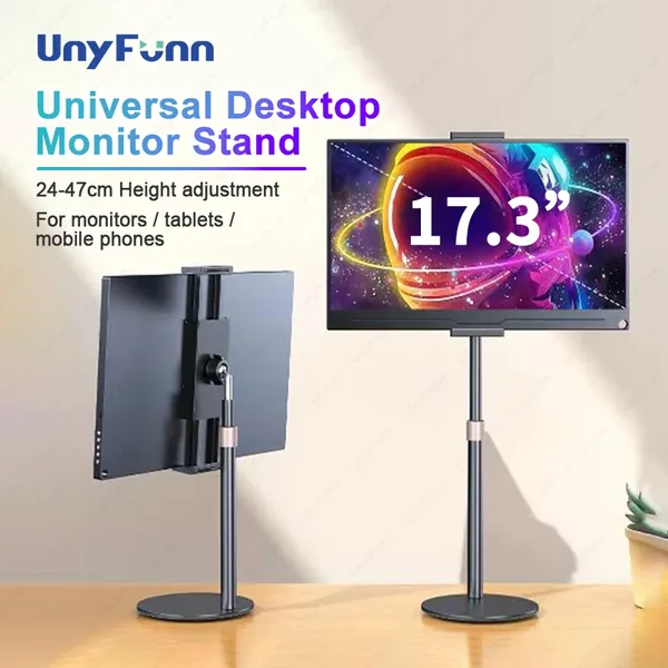 Telescopic desktop stand for a tablet or portable monitor